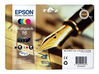 Epson 16 Multipack - Paquete de 4 - negro, amarillo, cián, magenta - original - blíster con alarmas de RF/acústica - cartucho de tinta - para WorkForce WF-2010, 2510, 2520, 2530, 2540, 2630, 2650, 2660, 2750, 2760 C13T16264020