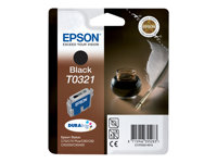 Epson T0321 - 33 ml - negro - original - blíster - cartucho de tinta - para Stylus C70, C70 Plus, C80, C80N, C80WN, C82, C82N, C82WN, CX5100, CX5200, CX5300, CX5400 C13T03214010
