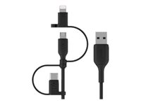 Belkin BOOST CHARGE Universal - Cable USB - USB macho a Micro-USB tipo B, Lightning, USB-C macho - 1 m CAC001BT1MBK