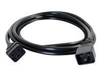 C2G 16 AWG 250 Volt 16 Amp Power Extension Cord - Cable alargador de alimentación - IEC 60320 C20 a IEC 60320 C19 - CA 250 V - 50 cm - moldeado - negro 80621
