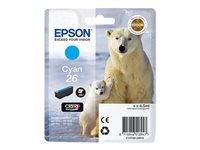 Epson 26 - 4.5 ml - cián - original - blíster con alarmas de RF/acústica - cartucho de tinta - para Expression Premium XP-510, 520, 600, 605, 610, 615, 620, 625, 700, 710, 720, 800, 810, 820 C13T26124020
