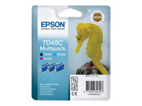 Epson T048 Multipack - Paquete de 3 - 39 ml - negro, cián, magenta - original - blíster - cartucho de tinta - para Stylus Photo R200, R220, R300, R300 ME, R320, R340, RX500, RX600, RX620, RX640 C13T048C4010