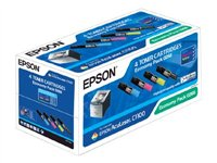 Epson Pack económico - Paquete de 4 - negro, amarillo, cián, magenta - original - cartucho de tóner - para AcuLaser C1100, CX11 C13S050268