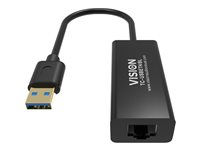 Vision TC-USBETH/BL - Adaptador de red - USB 2.0 - Gigabit Ethernet x 1 - negro TC-USBETH/BL
