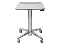Ergotron LearnFit Tall - Escritorio elevado - móvil - rectangular - blanco - plata base 24-481-003