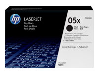 HP 05X - Paquete de 2 - Alto rendimiento - negro - original - LaserJet - cartucho de tóner (CE505XD) - para LaserJet P2054, P2055, P2056, P2057 CE505XD