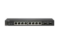 SonicWall Switch SWS12-8POE - Conmutador - Gestionado - 8 x 10/100/1000 (PoE) + 2 x Gigabit SFP - sobremesa - PoE (55 W) - con Asistencia 24x7 durante 3 años 02-SSC-8368