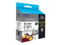 Epson LC-4WBQ5 - Cinta transferible - negro / blanco - Rollo (1,2 cm x 5 m) 1 bobina(s) - para LabelWorks LW-1000P, LW-300, LW-300L, LW-400, LW-400L, LW-400VP, LW-600P, LW-700, LW-900P C53S625419
