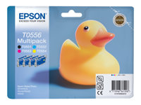 Epson T0556 Multipack - Negro, amarillo, cián, magenta - original - blíster - cartucho de tinta - para Stylus Photo R240, R245, RX420, RX425, RX520 C13T05564010