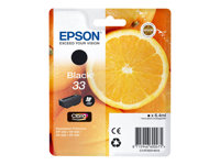Epson 33 - 6.4 ml - negro - original - blíster con alarmas de RF/acústica - cartucho de tinta - para Expression Home XP-635, 830; Expression Premium XP-530, 540, 630, 635, 640, 645, 830, 900 C13T33314020