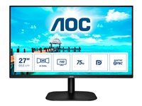 AOC 27B2QAM - Monitor LED - 27" - 1920 x 1080 Full HD (1080p) @ 75 Hz - MVA - 250 cd/m² - 4 ms - HDMI, VGA, DisplayPort - altavoces - negro 27B2QAM