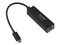 Vision TC-USBCETH/BL - Adaptador de red - USB-C 3.1 - Gigabit Ethernet x 1 - negro TC-USBCETH/BL