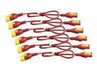 APC - Cable de alimentación - IEC 60320 C13 bloqueo a IEC 60320 C14 bloqueo - 60 cm - rojo (paquete de 6) - para P/N: SCL500RMI1UC, SCL500RMI1UNC, SMT3000I-AR, SMT3000R2I-AR, SMTL750RMI2UC, SRT1500RMXLI AP8702S-WWX340