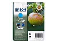 Epson T1292 - Tamaño L - cián - original - blíster con alarmas de RF/acústica - cartucho de tinta - para Stylus SX230, SX235, SX430, SX438; WorkForce WF-3010, 3520, 3530, 3540, 7015, 7515, 7525 C13T12924021