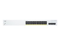 Cisco Business 220 Series CBS220-24FP-4X - Conmutador - inteligente - 24 x 10/100/1000 (PoE+) + 4 x 10 Gigabit SFP+ (enlace de subida) - montaje en rack - PoE+ (382 W) CBS220-24FP-4X-EU
