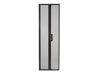 APC NetShelter SV Perforated Split Rear Doors - Puerta de bastidor - parte trasera - negro - 42U - para P/N: NBPD0160A, NBWL0355A, SMX3000HV-BR, SRT1000RMXLI, SRT1000RMXLI-NC, SRT1500RMXLA-NC AR712480