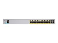 Cisco Catalyst 2960L-24PQ-LL - Conmutador - Gestionado - 24 x 10/100/1000 (PoE+) + 4 x 1 Gigabit / 10 Gigabit SFP+ - sobremesa, montaje en rack - PoE+ (195 W) WS-C2960L-24PQ-LL