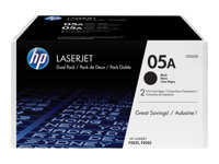 HP 05A - Paquete de 2 - negro - original - LaserJet - cartucho de tóner (CE505D) - para LaserJet P2033, P2035, P2036, P2037, P2054, P2055, P2056, P2057 CE505D