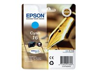 Epson 16 - 3.1 ml - cián - original - blíster con alarmas de RF/acústica - cartucho de tinta - para WorkForce WF-2010, 2510, 2520, 2530, 2540, 2630, 2650, 2660, 2750, 2760 C13T16224020