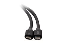 C2G 2.5ft Thunderbolt 4 USB C Cable - USB C to USB C - 40Gbps - M/M - Cable Thunderbolt - USB-C (M) a USB-C (M) - USB 3.2 / DisplayPort 2.1 / Thunderbolt 4 - 30 V - 76 cm - suministro de potencia USB (100W), admite 8K60Hz, admite 4K60Hz (4096 x 2160), admite Ethernet - negro C2G28886