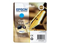 Epson 16XL - 6.5 ml - XL - cián - original - blíster con alarmas de RF/acústica - cartucho de tinta - para WorkForce WF-2010, 2510, 2520, 2530, 2540, 2630, 2650, 2660, 2750, 2760 C13T16324020