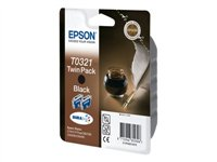 Epson T0321 Twin Pack - Paquete de 2 - 33 ml - negro - original - blíster - cartucho de tinta - para Stylus C70, C70 Plus, C80, C80N, C80WN, C82, C82N, C82WN, CX5100, CX5200, CX5300, CX5400 C13T03214210
