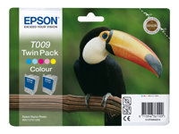 Epson T009 Twin Pack - Paquete de 2 - 66 ml - color (cian, magenta, amarillo, cian claro, magenta claro) - original - blíster - cartucho de tinta - para Stylus Photo 1270, 1280, 1290, 1290 PS, 1290 Silver, 1290S, 900 C13T00940210