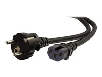 C2G 250 Volt Hot Condition European Power Cord - Cable alargador de alimentación - CEE 7/7 (M) a IEC 60320 C15 - CA 250 V - 2 m - moldeado - negro - Europa 80638