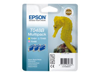 Epson T048 Multipack - 39 ml - magenta claro, cián claro, amarillo claro - original - blíster - cartucho de tinta - para Stylus Photo R200, R220, R300, R300 ME, R320, R340, RX500, RX600, RX620, RX640 C13T048B4010