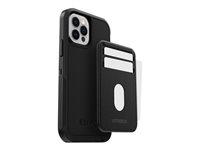 OtterBox - Billetera - compatibilidad con MagSafe - piel sintética, policarbonato, imán - negro sombra - para Apple iPhone 12, 12 mini, 12 Pro, 12 Pro Max 77-82593