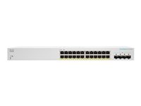 Cisco Business 220 Series CBS220-24FP-4G - Conmutador - inteligente - 24 x 10/100/1000 (PoE+) + 4 x Gigabit SFP (enlace ascendente) - montaje en rack - PoE+ (382 W) CBS220-24FP-4G-EU