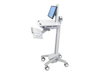 Ergotron StyleView sv40 - Carrito - Tecnología patentada Constant Force - para pantalla LCD / equipo PC - con pivote LCD - bloqueable - médico - aluminio, acero plateado de zinc, plástico de alta calidad - gris, blanco, aluminio pulido - tamaño de pantalla: hasta 24 pulgadas SV40-6300-0