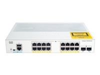 Cisco Catalyst 1000-16FP-2G-L - Conmutador - Gestionado - 16 x 10/100/1000 (PoE+) + 2 x Gigabit SFP (enlace ascendente) - montaje en rack - PoE+ (240 W) C1000-16FP-2G-L