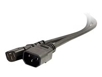 C2G 250 Volt Hot Condition Power Cord Extension - Cable alargador de alimentación - IEC 60320 C15 a IEC 60320 C14 - CA 250 V - 2 m - moldeado - negro 80634