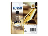 Epson 16XL - 12.9 ml - tamaño XL - negro - original - blíster con alarmas de RF/acústica - cartucho de tinta - para WorkForce WF-2010, 2510, 2520, 2530, 2540, 2630, 2650, 2660, 2750, 2760 C13T16314020