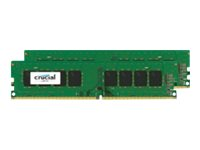 Crucial - DDR4 - kit - 16 GB: 2 x 8 GB - DIMM de 288 contactos - 2400 MHz / PC4-19200 - CL17 - 1.2 V - sin búfer - no ECC CT2K8G4DFS824A