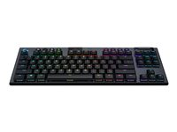 Logitech G915 TKL Tenkeyless LIGHTSPEED Wireless RGB Mechanical Gaming Keyboard - Teclado - retroiluminación - USB, Bluetooth, LIGHTSPEED - QWERTY - Internacional de EE. UU. - interruptor: GL Clicky - carbón 920-009537