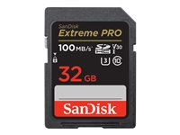 SanDisk Extreme Pro - Tarjeta de memoria flash - 32 GB - Video Class V30 / UHS-I U3 / Class10 - SDHC UHS-I SDSDXXO-032G-GN4IN