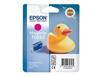 Epson T0553 - 8 ml - magenta - original - blíster con alarmas de RF/acústica - cartucho de tinta - para Stylus Photo R240, R245, RX420, RX425, RX520 C13T05534020