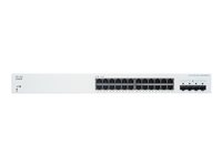Cisco Business 220 Series CBS220-24T-4G - Conmutador - inteligente - 24 x 10/100/1000 + 4 x Gigabit SFP (enlace ascendente) - montaje en rack CBS220-24T-4G-EU