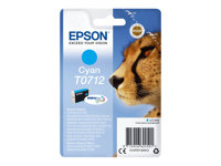 Epson T0712 - 5.5 ml - cián - original - blíster con alarmas de RF/acústica - cartucho de tinta - para Stylus DX9400, SX115, SX210, SX215, SX218, SX415, SX515, SX610; Stylus Office BX310, BX610 C13T07124022