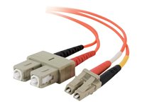 C2G Low-Smoke Zero-Halogen - Cable de interconexión - LC de modos múltiples (M) a modo múltiple SC (M) - 2 m - fibra óptica - 50/125 micras - naranja 85320