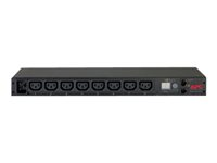 APC Metered Rack PDU - Unidad de distribución de alimentación (montaje en bastidor) - CA 200/208/230 V - Ethernet - input: IEC 60320 C20 - conectores de salida: 8 (IEC 60320 C13) - 1U - 2.5 m cable - para P/N: AR3100, AR3150 AP7821
