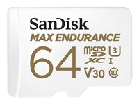 SanDisk Max Endurance - Tarjeta de memoria flash (adaptador microSDXC a SD Incluido) - 64 GB - Video Class V30 / UHS-I U3 / Class10 - microSDXC UHS-I SDSQQVR-064G-GN6IA