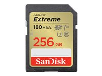 SanDisk Extreme - Tarjeta de memoria flash - 256 GB - Video Class V30 / UHS-I U3 / Class10 - SDHC UHS-I SDSDXVV-256G-GNCIN