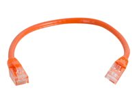 C2G Cat5e Booted Unshielded (UTP) Network Patch Cable - Cable de interconexión - RJ-45 (M) a RJ-45 (M) - 50 cm - UTP - CAT 5e - moldeado, sin enganches, trenzado - naranja 83602