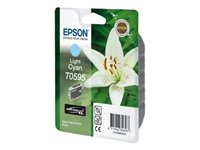 Epson T0595 - 13 ml - cián claro - original - blíster con alarmas de RF/acústica - cartucho de tinta - para Stylus Photo R2400 C13T05954020