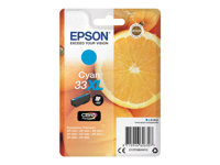 Epson 33XL - 8.9 ml - XL - cián - original - blíster con alarmas de RF/acústica - cartucho de tinta - para Expression Home XP-635, 830; Expression Premium XP-530, 540, 630, 635, 640, 645, 830, 900 C13T33624022