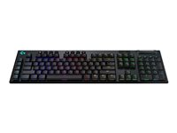 Logitech Gaming G915 - Teclado - retroiluminación - USB, Bluetooth, LIGHTSPEED - QWERTY - Internacional de EE. UU. - interruptor: GL Linear - negro 920-008962