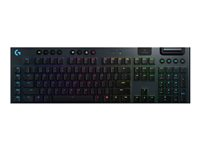 Logitech Gaming G915 - Teclado - retroiluminación - USB, Bluetooth, LIGHTSPEED - suizo - interruptor: GL Tactile - negro 920-008905